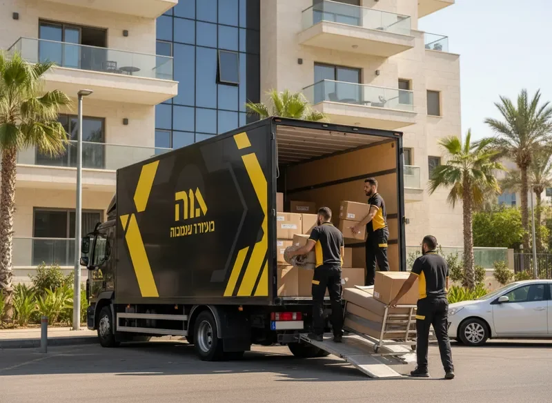 הובלת דירה מקצועית עם משאית שחור-צהוב